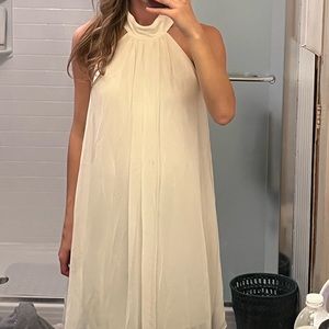 Simply Halterneck White Grad Dress